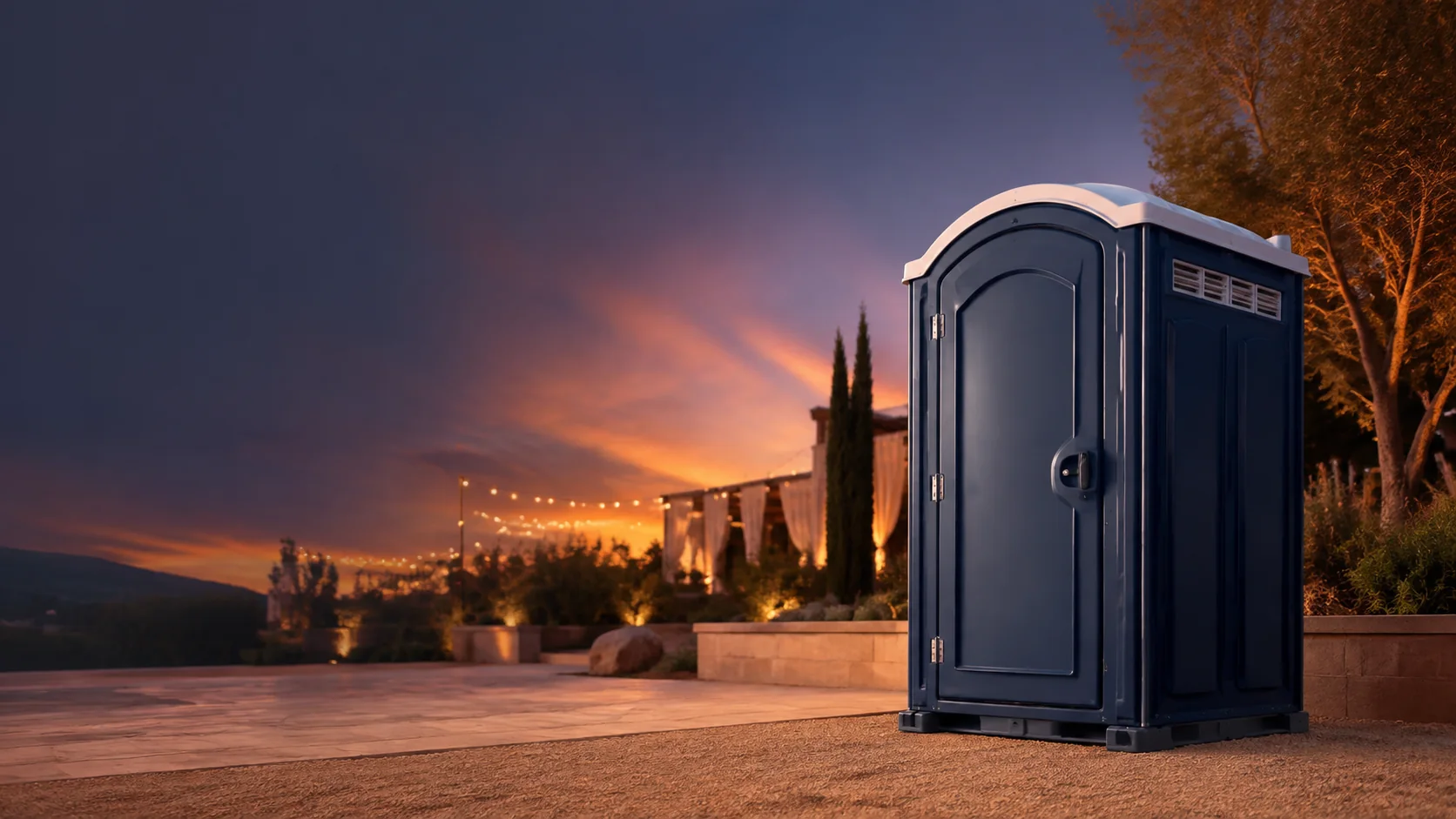 Portable restroom shown for rental planning in Mooresville, NC